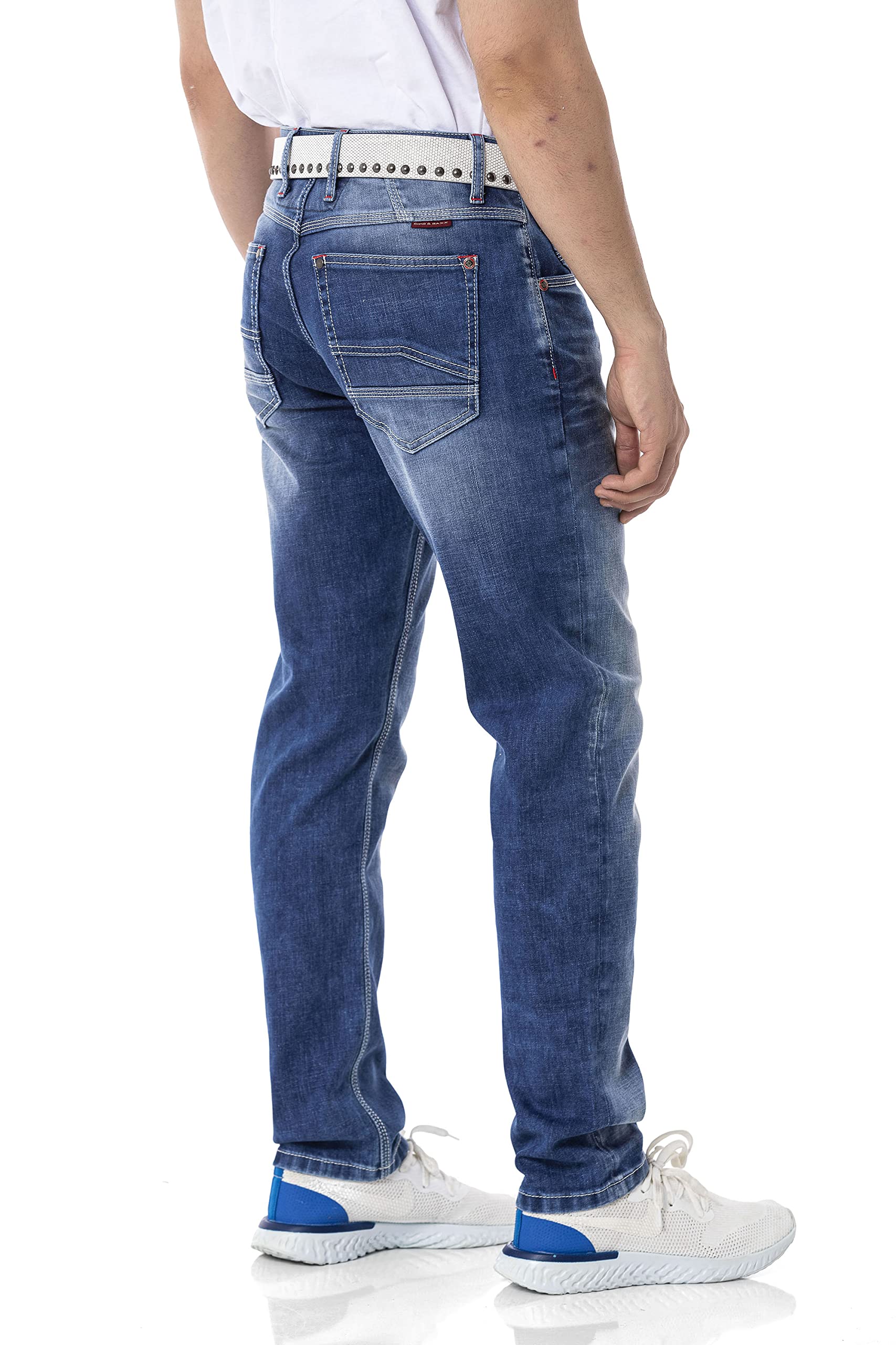 Cipo & Baxx Pantalones vaqueros para hombre, ajustados, elásticos