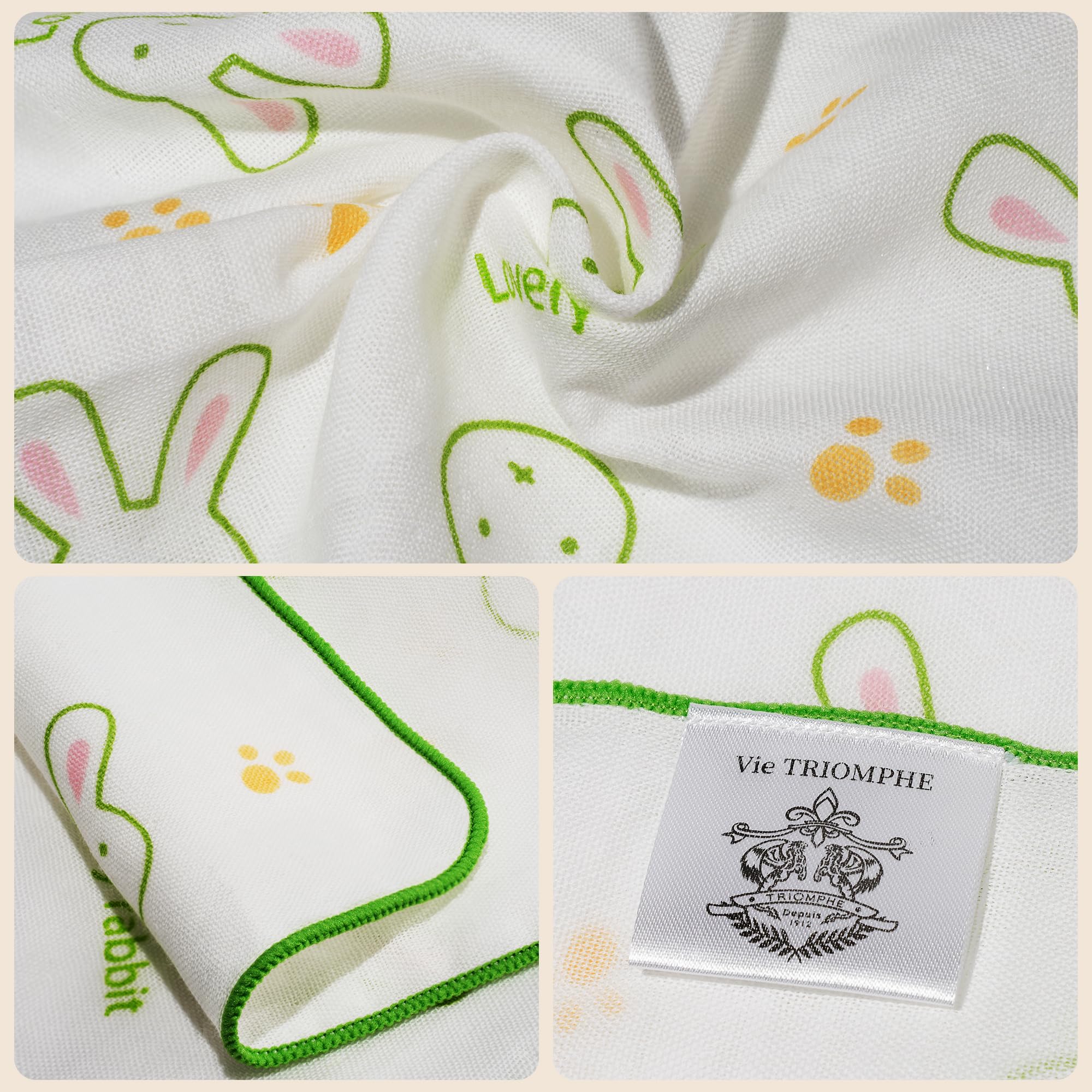 Vie TRIOMPHE Baby Muslin Washcloths for Newborns 100% Cotton Baby flannels, Bath&Face&Burp Cloths - Image 4