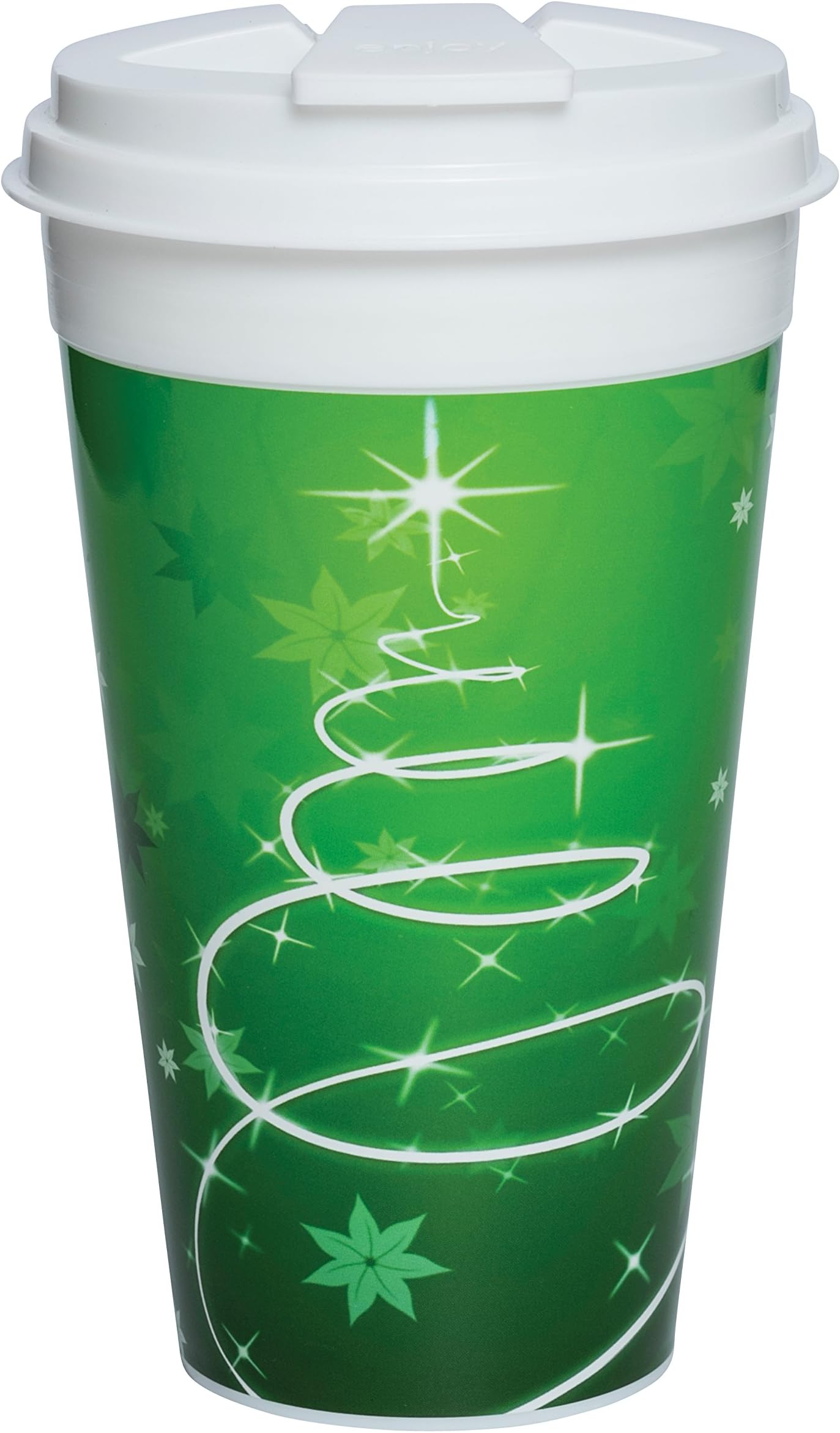 Easy Traveler Holiday Collection/Green Trees Insulated Travel Mug, 16 Oz, Set of 2