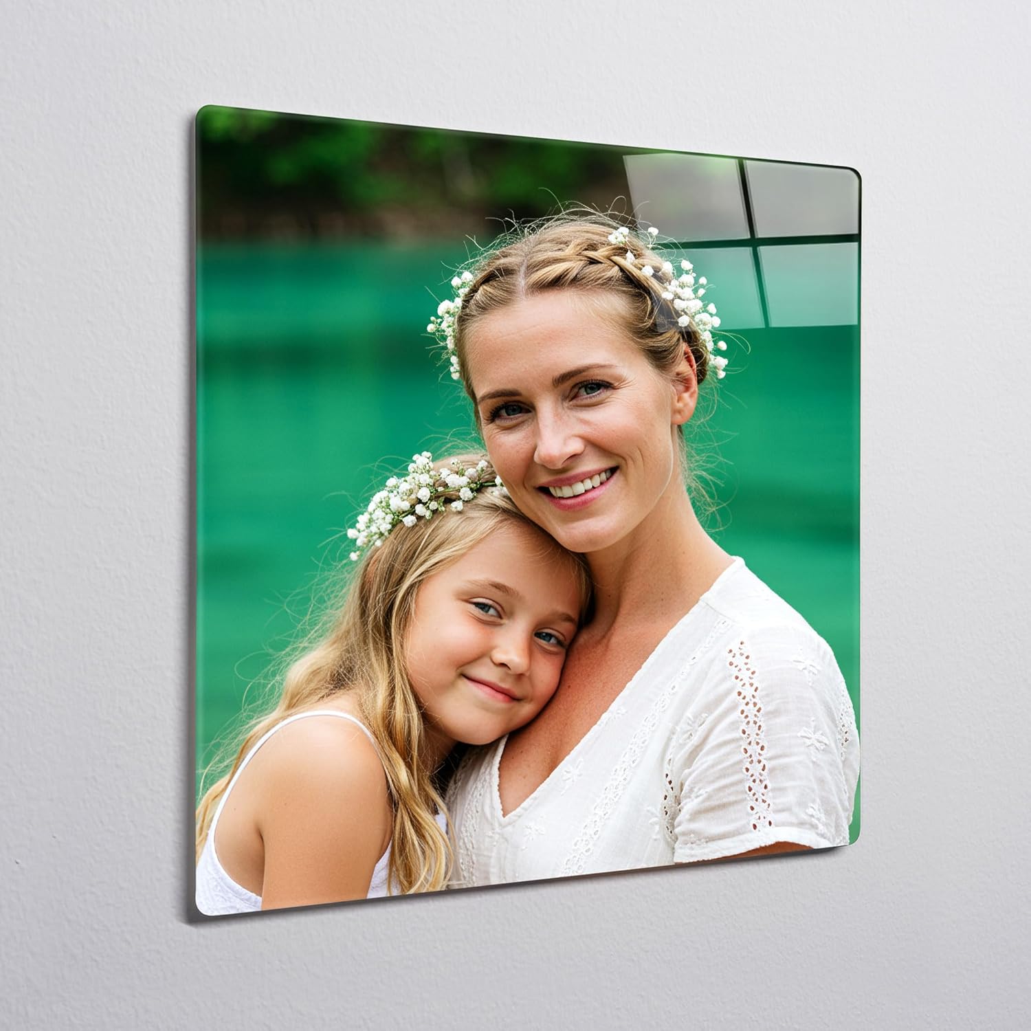ArtPix 3D Personalized Glass Photo Frame – Customized Mothers Day Gifts for Mom, Wife – Magnetic Peel & Stick, No Damage to Wall, Easy to Attach & Remove Photo Print – Custom Picture Wall Art Tiles