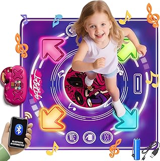 Dance Mat Toys for 3 4 5 6 7 8 Year Old Girls Boys Kids, Bluetooth Dance Play Mat with 5 Mode, Adjustable Volume, Music & LED Lights, 3 4 5 6 7 8 Year Old Girl Boy Birthday Gift Ideas