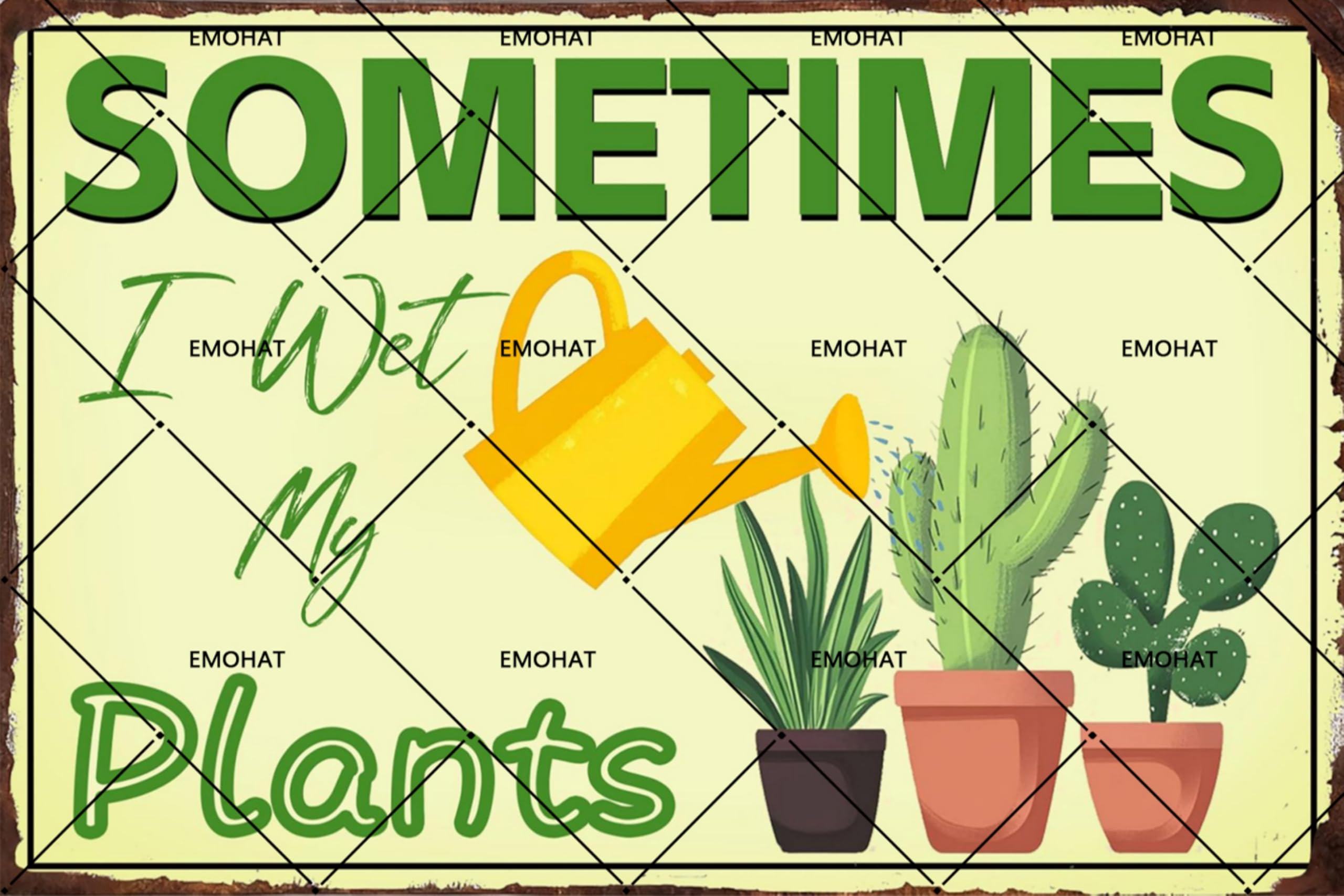 Funny Plants Metal Tin Sign 16x12 - Vintage Garden Decor for Outdoor Yard, Humorous Plant Lover Gift for Women Gardeners, Cute Wall Art for Home Greenhouse