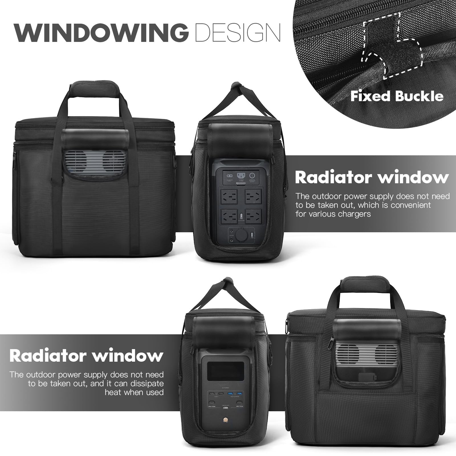 Custodia da viaggio portatile ECOFLOW Delta 3 Plus Delta 2 con ventilazione tasche portaoggetti