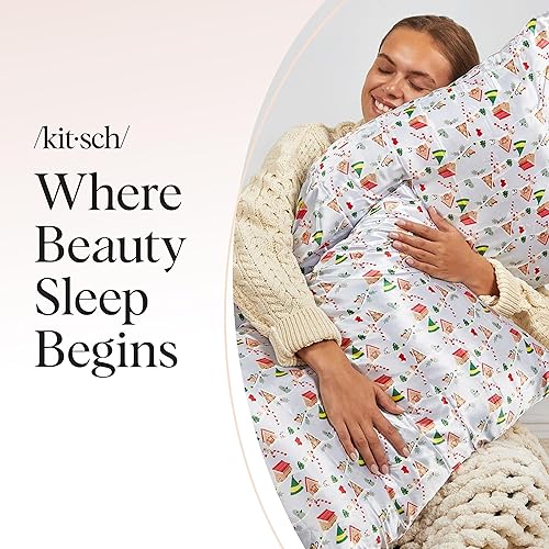 Miniatura 7 de Kitsch Funda de almohada de satén Elf x con cremallera, más suave que la seda para el cabello y la piel, fundas de almohada refrescantes  Tamaño