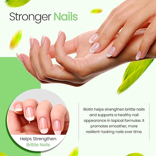 Miniatura 5 de Biotina (vitamina B7) Polvo de vitamina B7 en polvo para la salud del cabello, la piel y las uñas, vitamina de biotina sin OMG, sin gluten (4 onzas