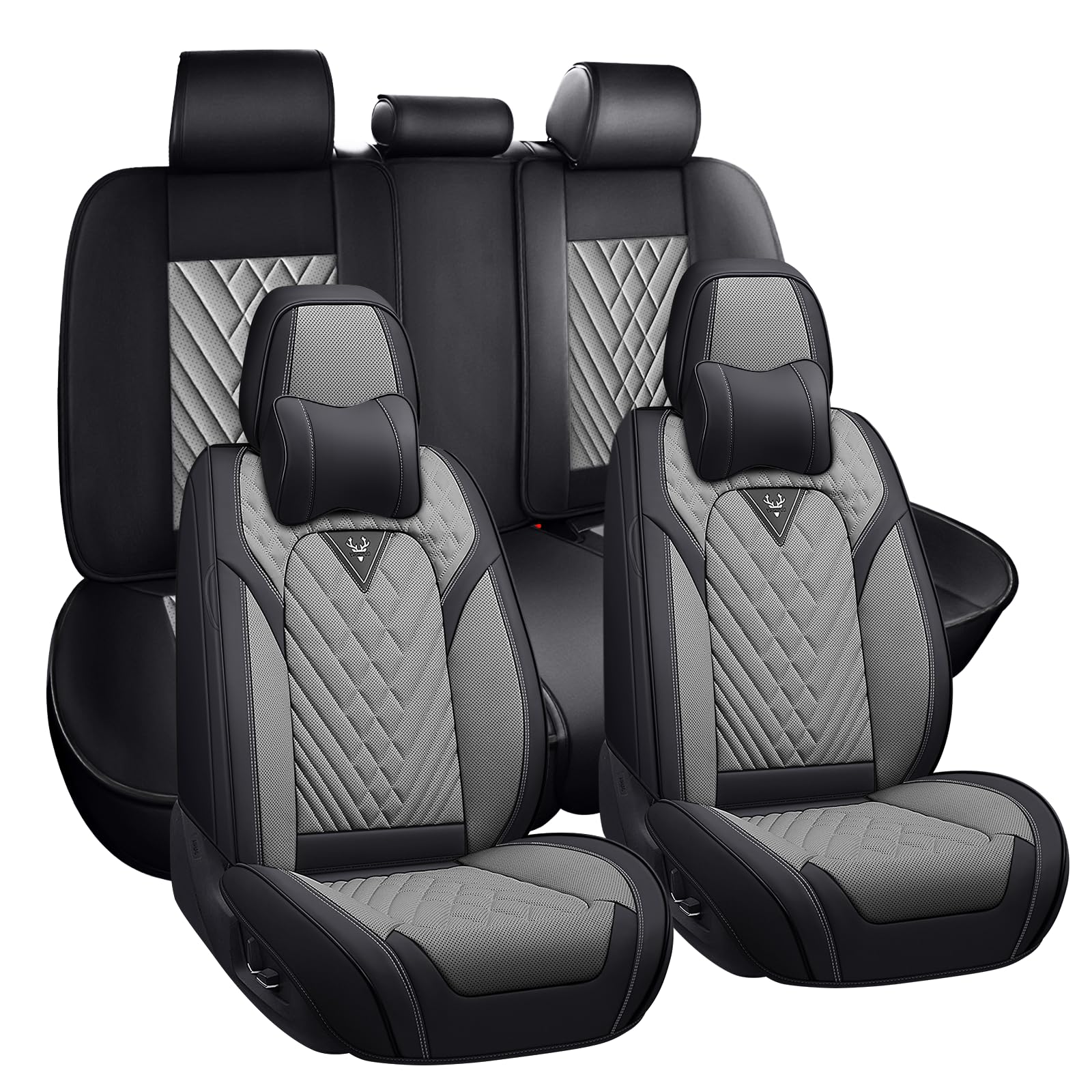 for Toyota Highlander Car Seat Covers Full Set,Leather Seat Covers for Car,Lumbar Muscle Pain Healing Function,Waterproof Automobile Seat Protector