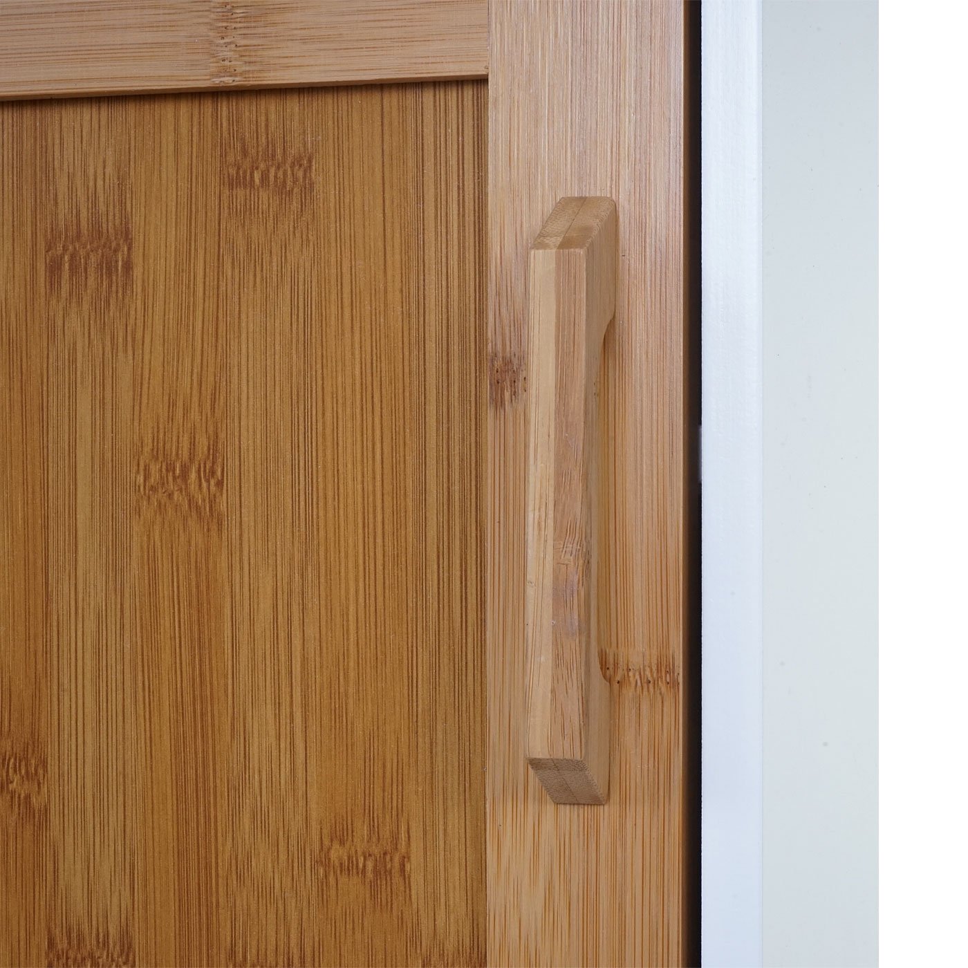 Mendler Hochschrank HWC-A85, Badschrank Badregal Bambus, MVG-Zertifiziert 180x40x31cm weiß