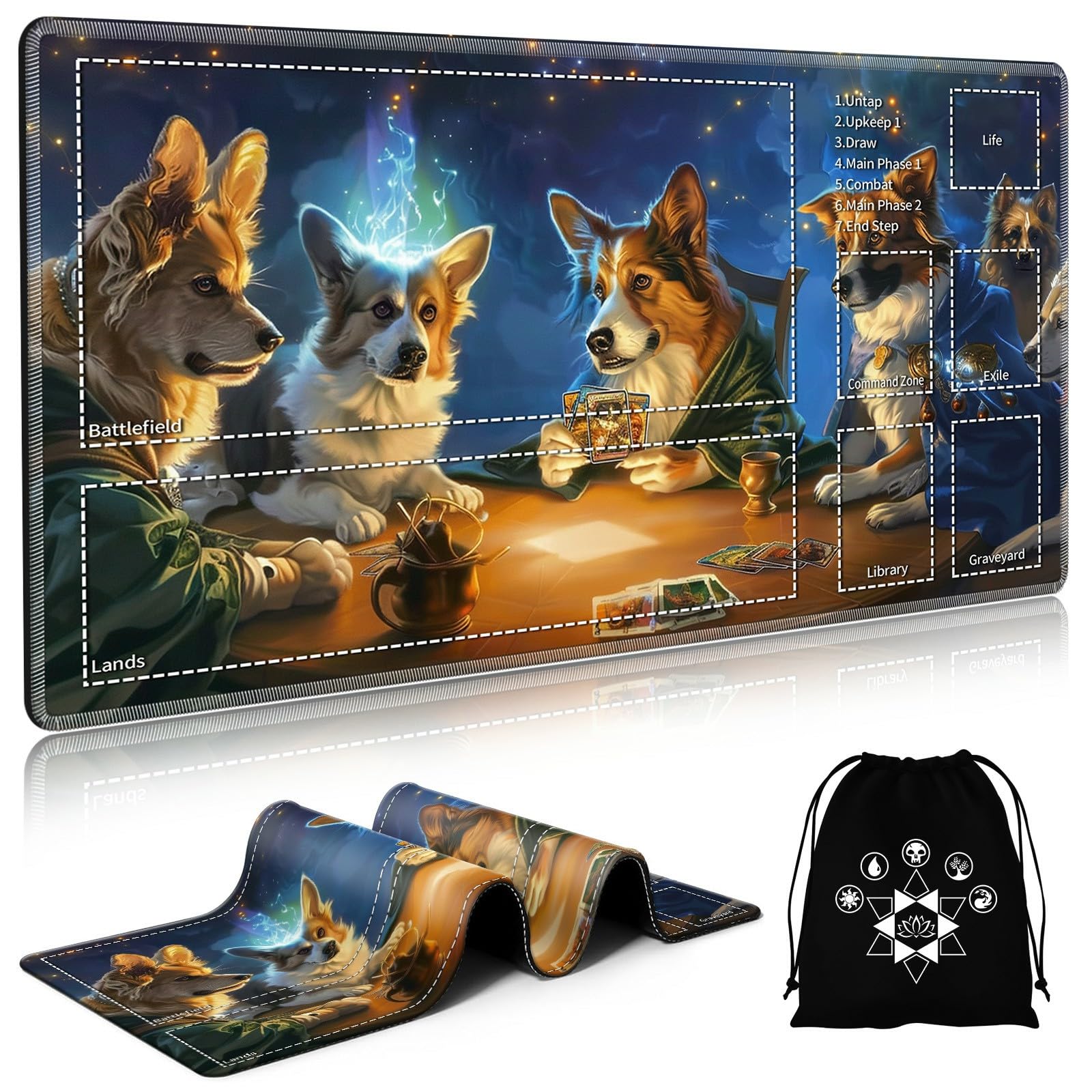 Amazon.com: SichKards Commander Deck MTG Playmat with Zones
