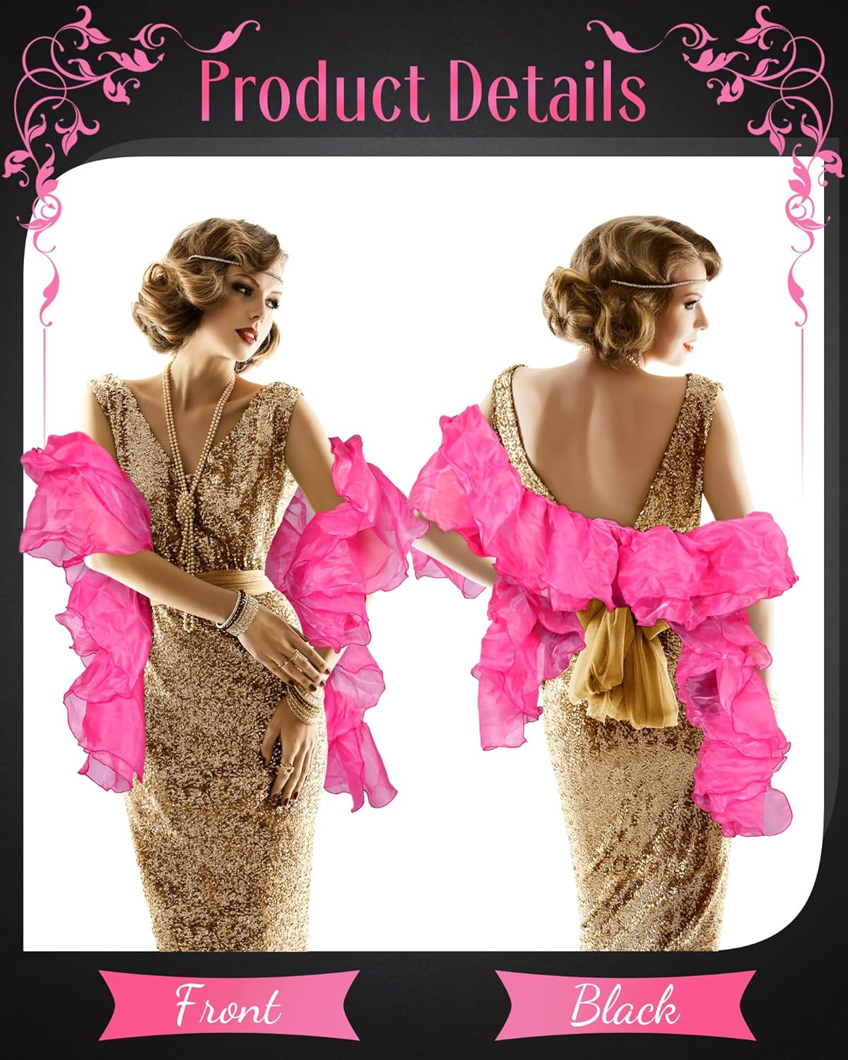 Geyoga Chandelle Boa Vintage Organza Boa 100g 6.5ft Flapper Accessories for Women Dancing Mardi Gras Party Decoration - Image 2