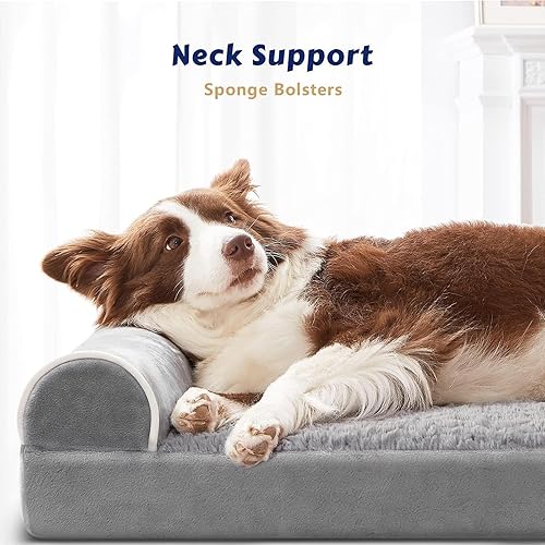 Miniatura 2 de WESTERN HOME Camas ortopédicas para perros de tamaño mediano, sofá cama para mascotas con funda extraíble lavable, soporte de espuma de huevo, cojín