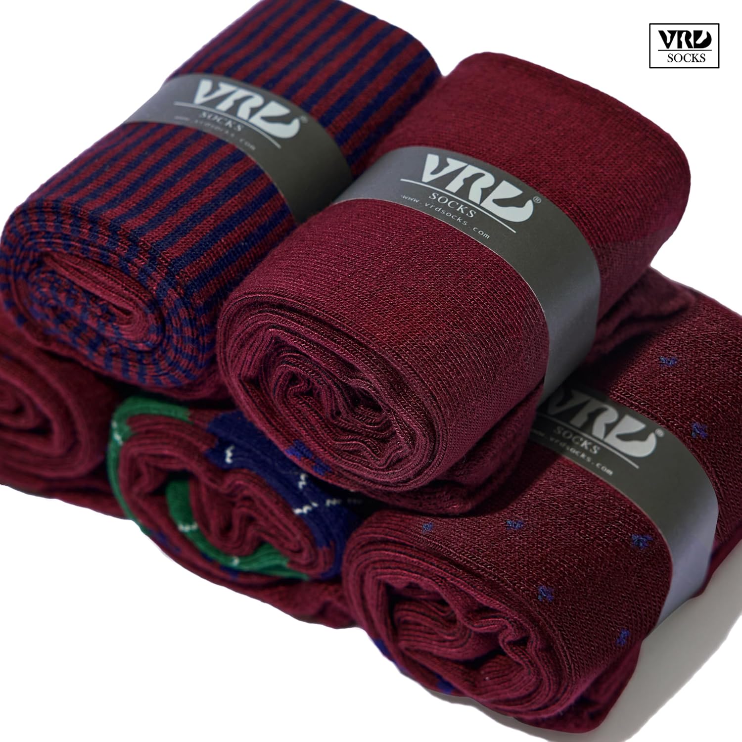 VRD Men’s Dress Socks Bamboo Rayon 5-Pack Crew Socks Fits Shoe Size 8-13 Gift Box - Image 9