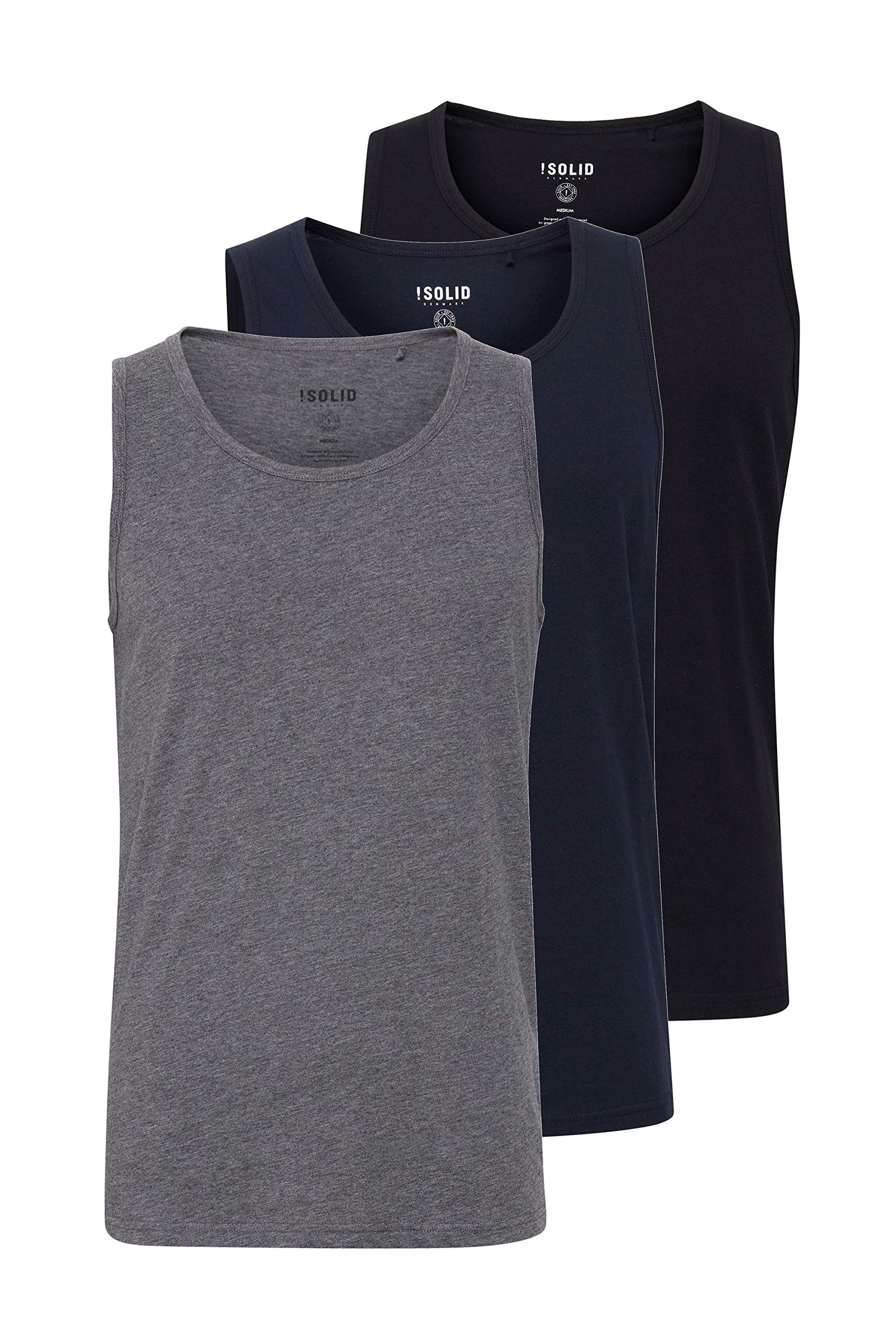 !Solid SDCasal Herren Tank Top mit Rundhalsausschnitt im 2er oder 3er Pack
