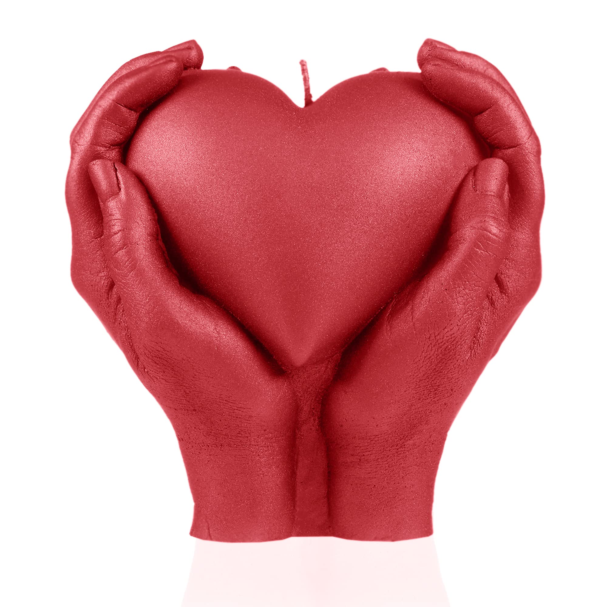 Candellana Bougie Coeur Main 16 cm Rouge 35h Fait Main EU