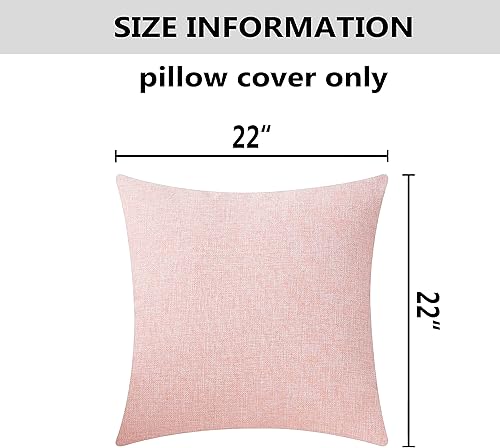 Miniatura 5 de Home Brilliant Juego de 2 fundas de almohada decorativas para sofá, fundas de cojín para sala de estar, 21.9 x 20.9 pulgadas, color rosa bebé