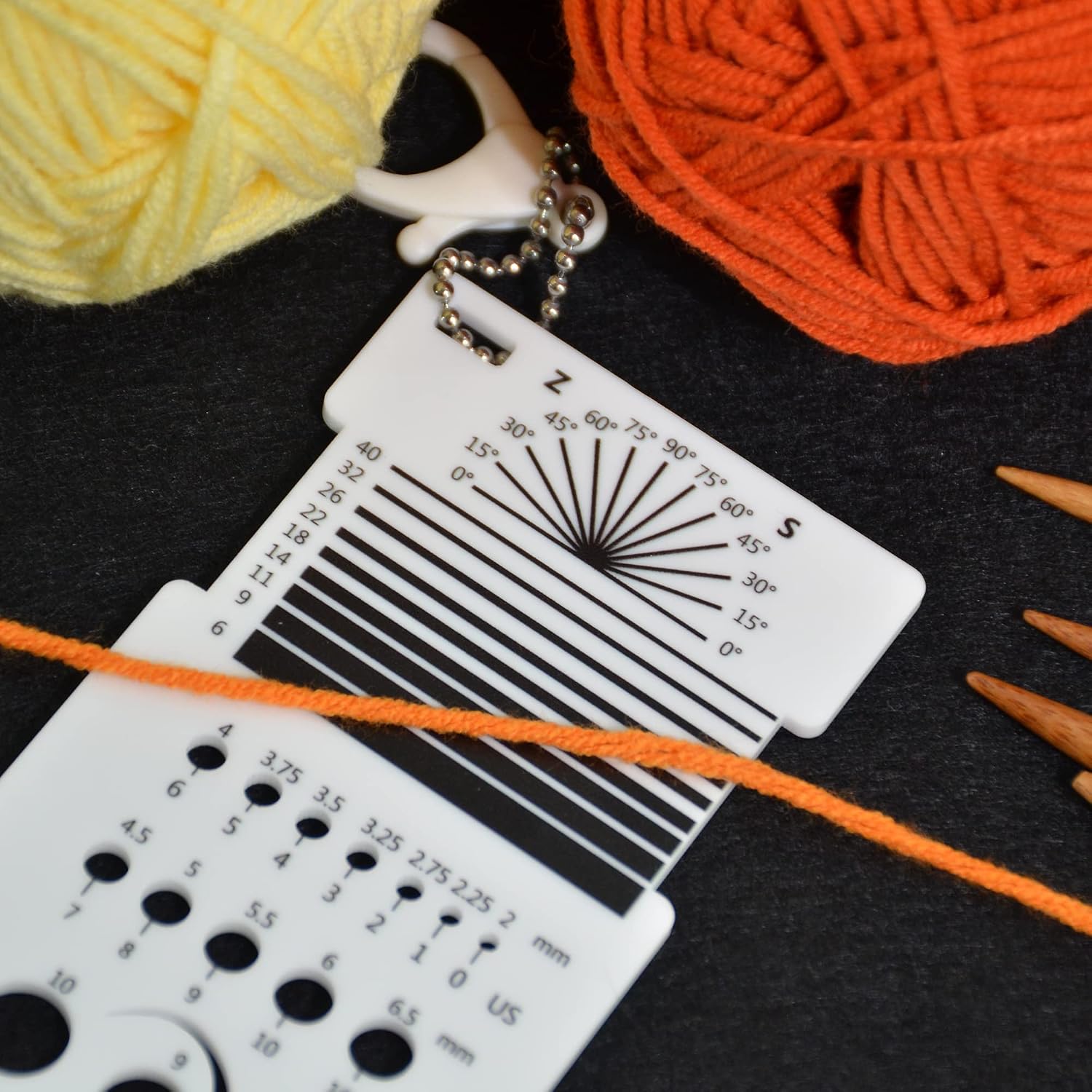 UPTTHOW Knitting WPI Multifunctional Combo Ruler for Spinners Yarn