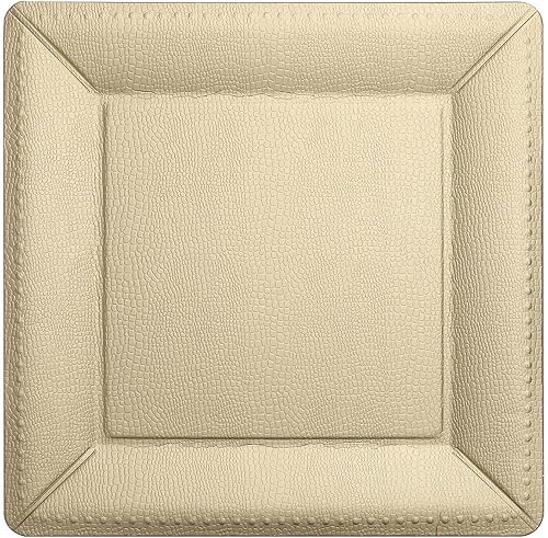 Miniatura 7 de Efavormart - Paquete de 10 bandejas cuadradas desechables con textura champán de 13 pulgadas, platos de carga de cartón similares a cuero, 38.80ozm