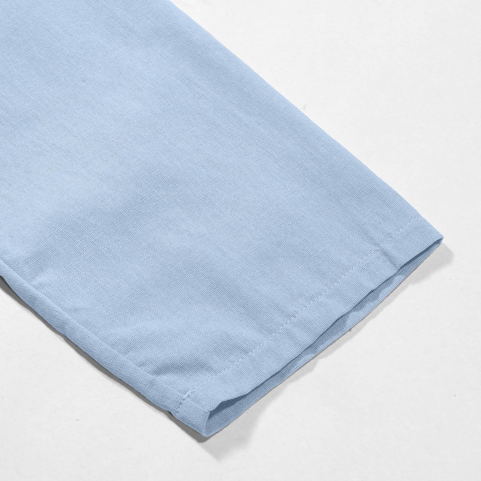 UHouse Kaftan Herren Leinen Kurz Muslimische Gebetskleidung für Männer Abaya Ramadan Kleidung Arabische Robe Islam Thobe Nachthemd Langarm Islamische Jalabiya Gebetsgewand Muslim Qamis