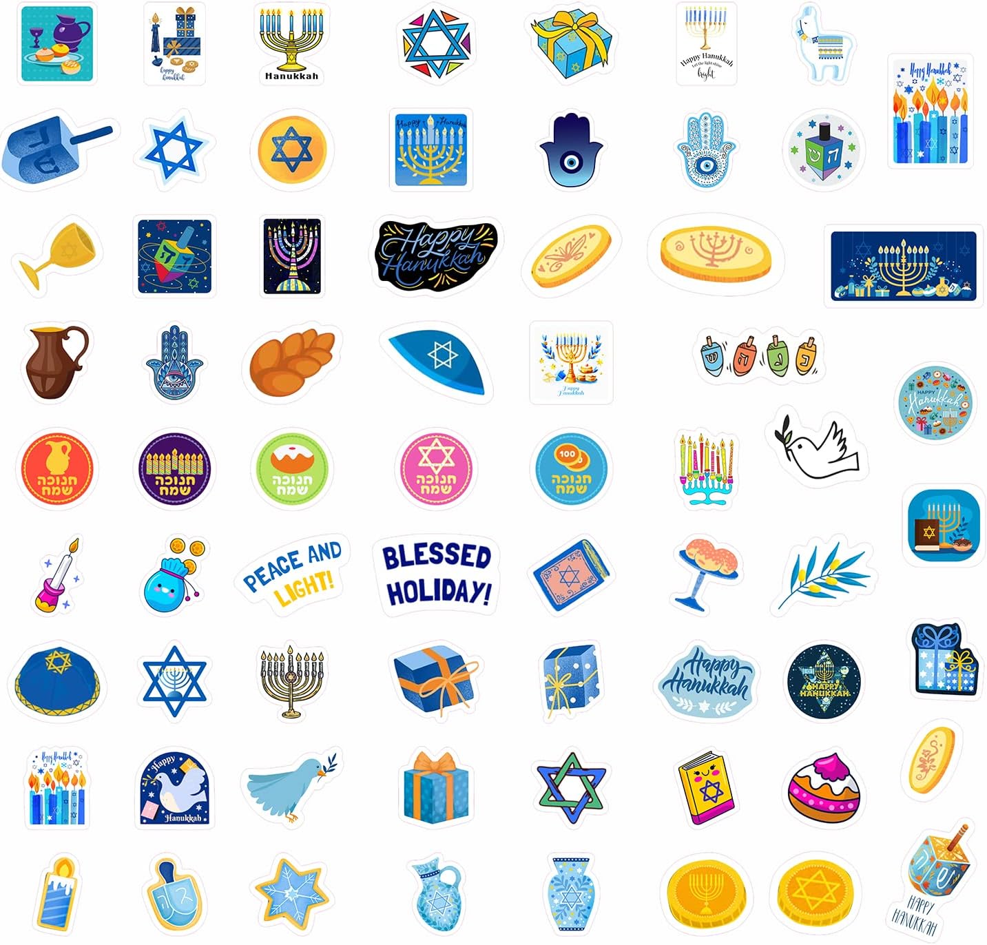BulbaCraft Chanukah Stickers - Hanukkah Gifts - Dreidels image 3