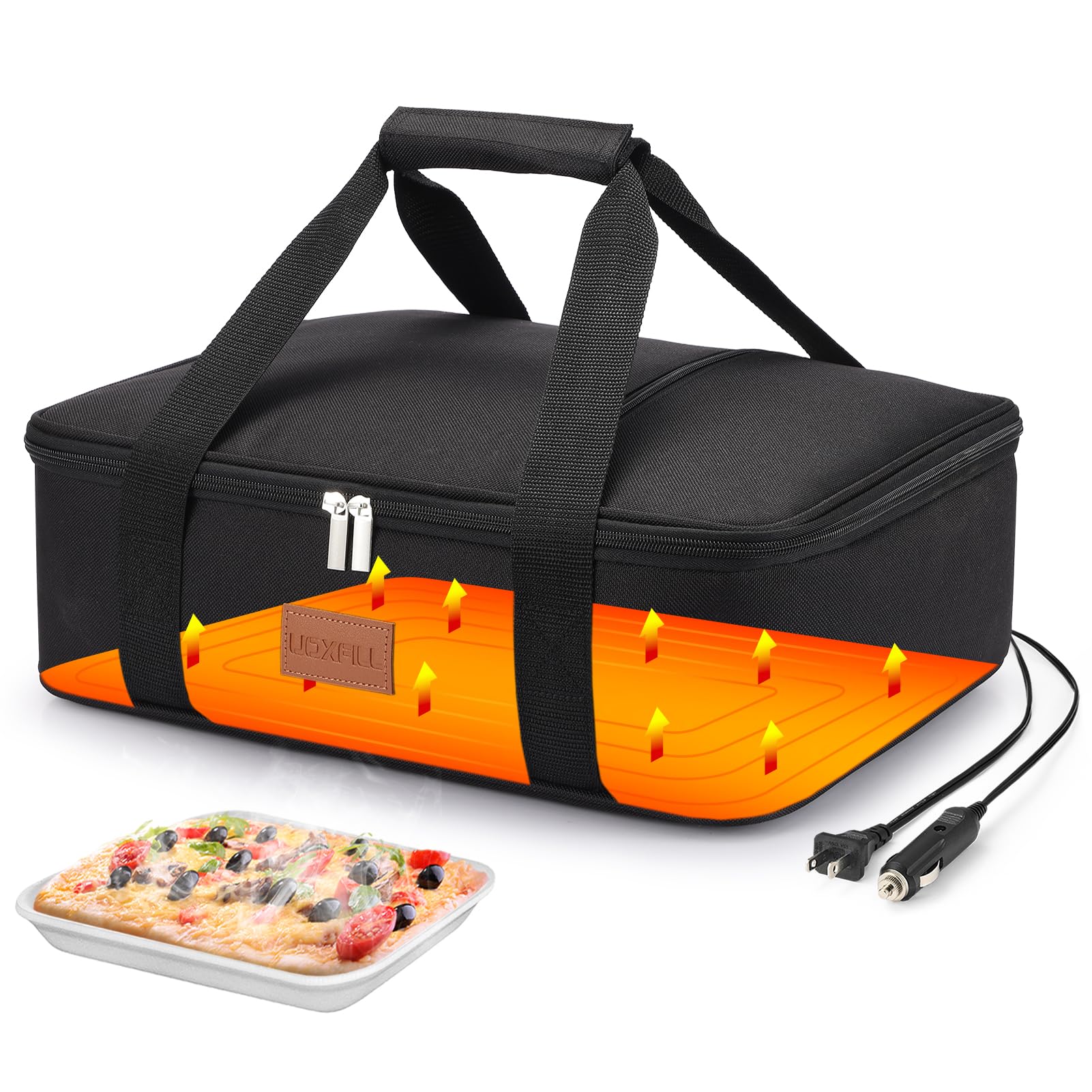 Electric Food Warmer Fit 9"x13"Casserole Carrier-12V/24V Car&amp;110V HomeBlack