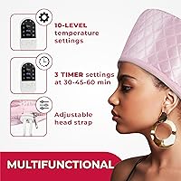 Vista 4 de Tapa térmica de vapor para un gran acondicionamiento profundo con calor de 10 niveles para cabello negro natural