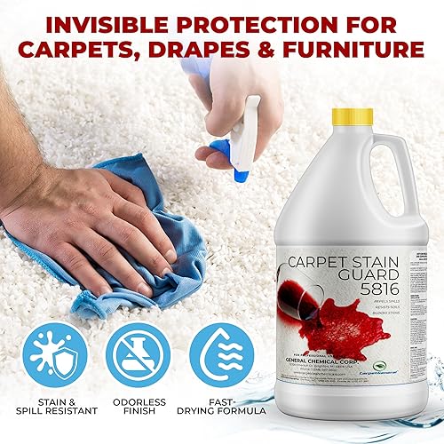 Miniatura 9 de General Chemical 5816 - Protector de tela segura para tapicería, alfombras, alfombras, cortinas y más, espray protector impermeable para uso en