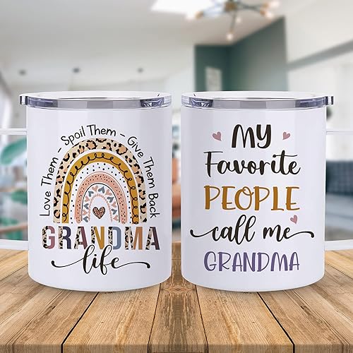Miniatura 2 de Hyturtle Taza de 12 onzas con texto en inglés "My Favorite People Call Me Grandone", regalos para mujeres, regalos de cumpleaños y Navidad para