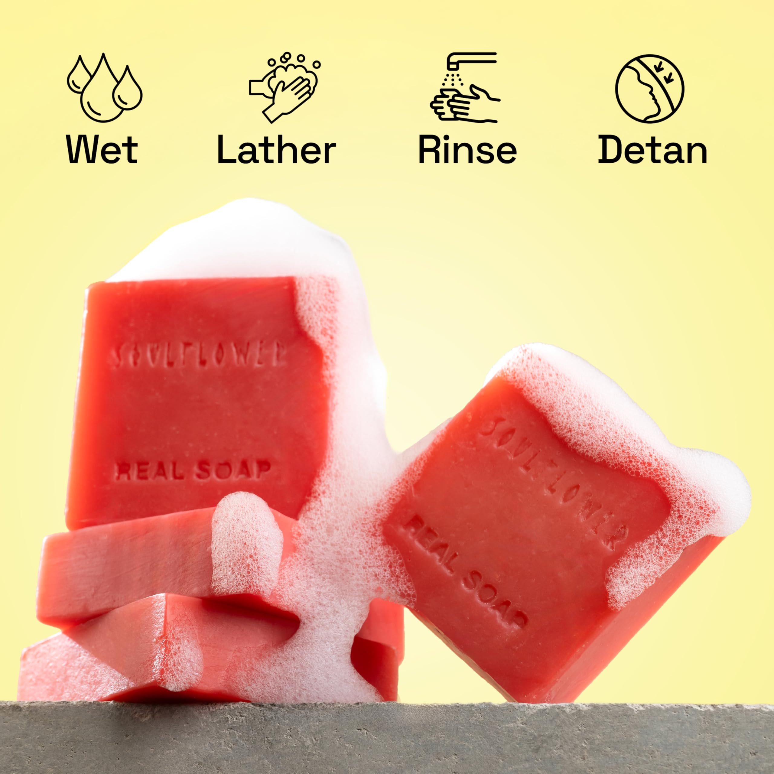 Soulflower Juicy Red Tomato Soap for Tan Removal | Handmade Cold-Processed Natural Bathing Bar For Hard Water with Vitamin E & Beetroot|Skin Brightening, Anti-Acne & Pimple Care|All Skin Types|100g 4
