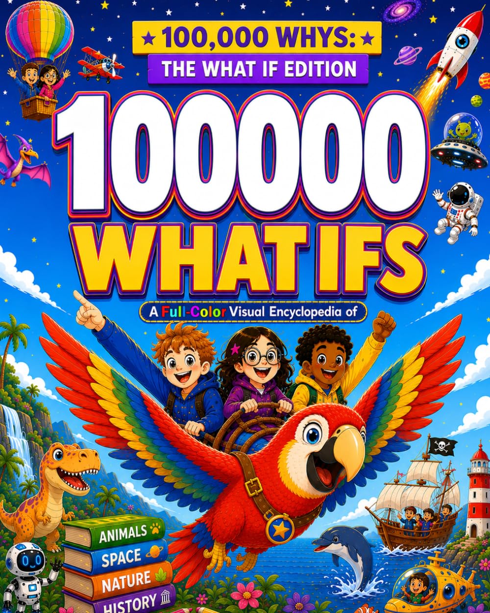 100000 Whys: The What If Edition: 100000 What ifs: A Full-Color Visual Encyclopedia of Extraordinary why Questions, Science, Space, Nature, History, and Incredible Possibilities for Curious Kids