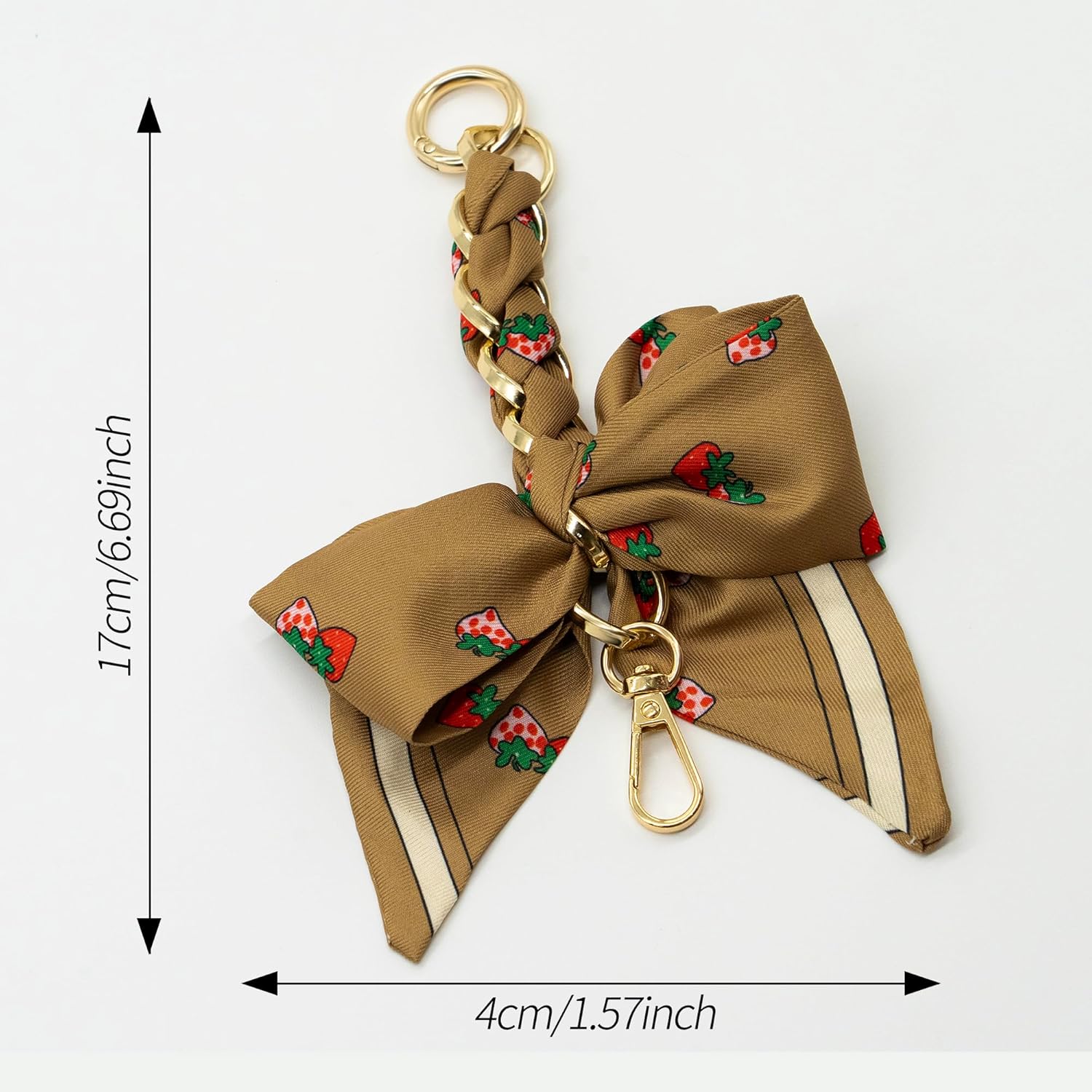 Silk Bowknot Keychain for Woman,Bag Extension Chain Accessories for Bowknot Bag Strap - Image 2