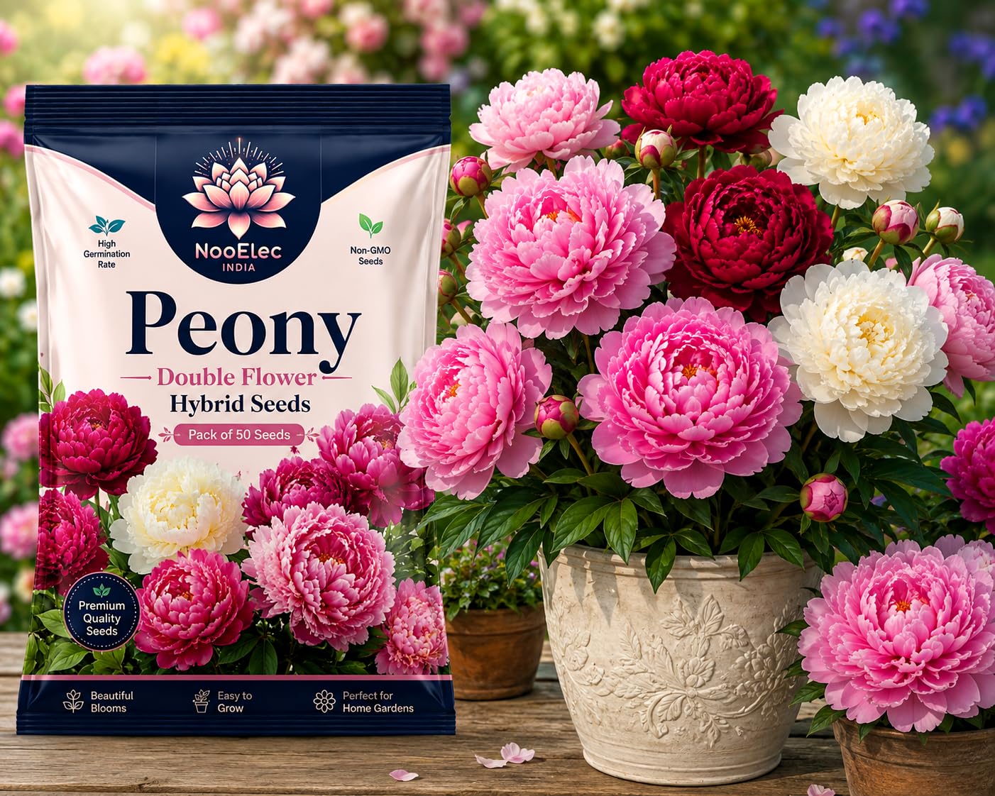 Peony Double Flower Hybrid Seeds Pack- Low Maintenance, Grow Indoor/Outdoor-picture-30