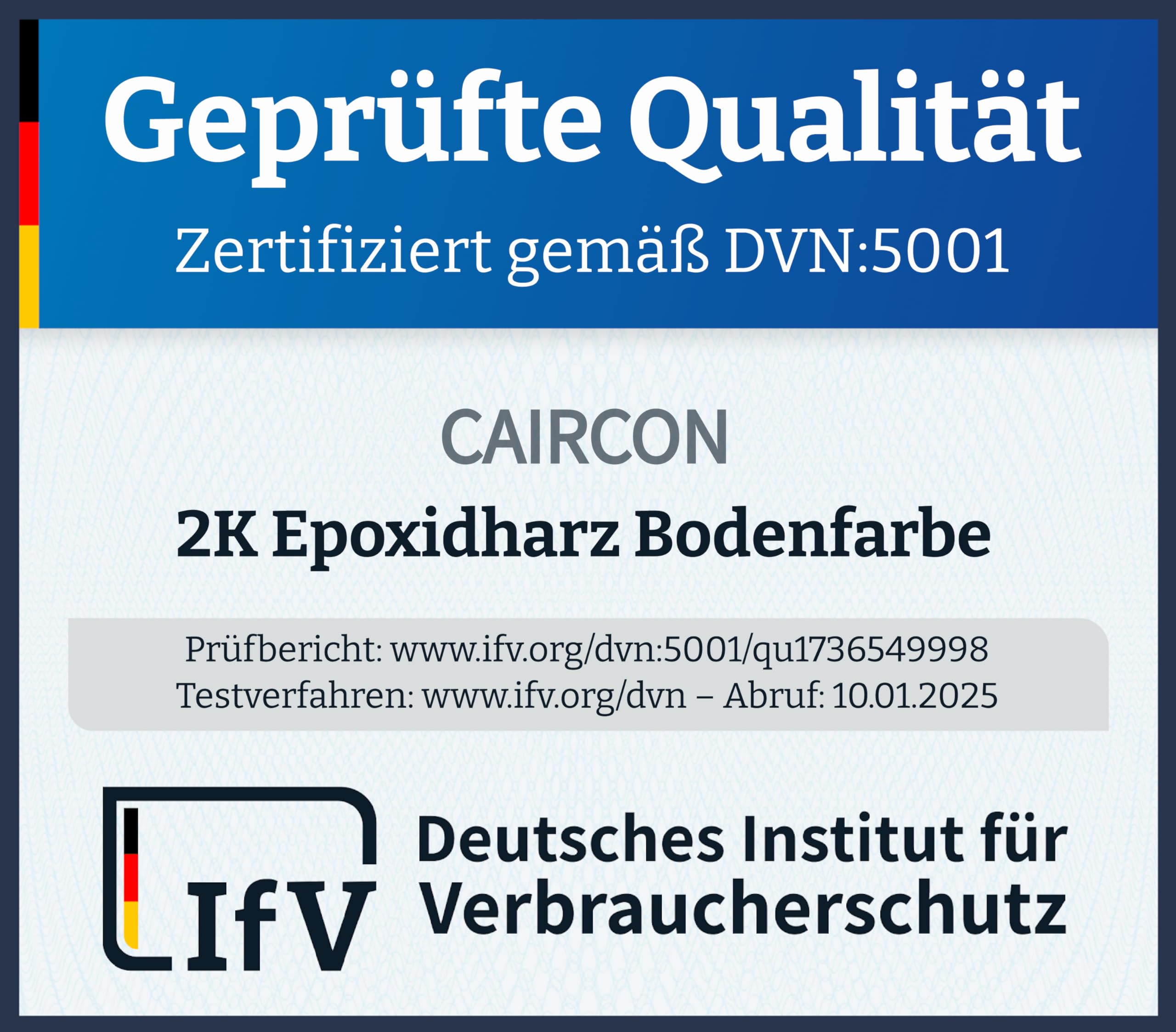 CAIRCON 2K Epoxidharz Bodenbeschichtung für Garage, Beton & Werkstatt Anthrazitgrau - 5Kg