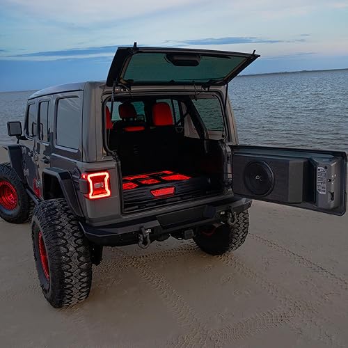 Miniatura 3 de STINGER Caja de subwoofer personalizada de 800 vatios de 12 pulgadas con carga poco profunda para Wrangler JKJKU, JLJLU, resistente a la intemperie,
