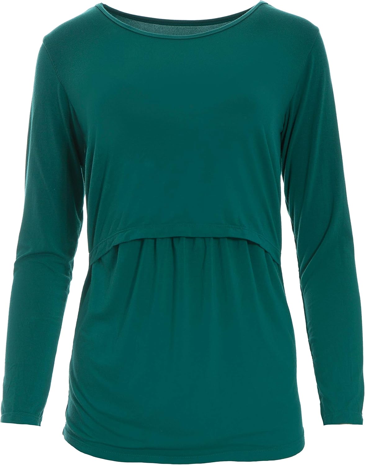 KICKEE Women's Solid Long Sleeve Nursing Tee