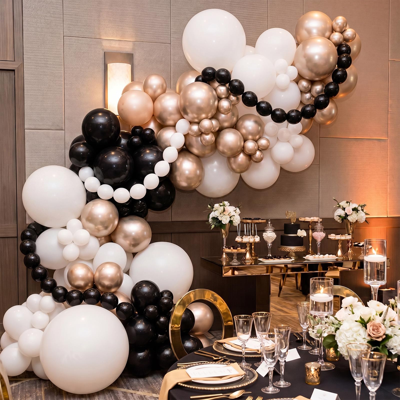 Soulchen Juego de 240 globos de enlace de perlas, globos de enlace rápido de 6 y 12 pulgadas para cadenas de globos de bricolaje, guirnaldas, decoraciones de pared, fiesta de graduación de cumpleaños
