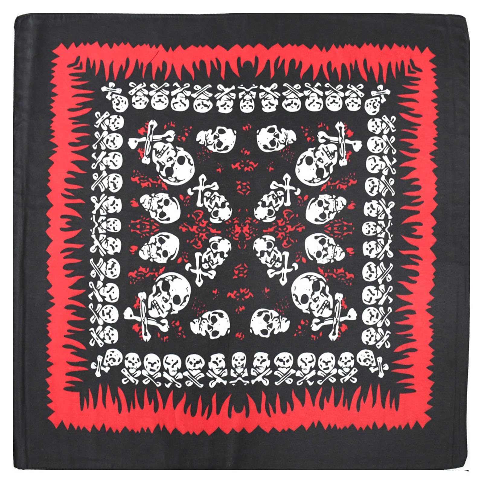LLHCF Novelty Skull Printed Bandana Hip Hop Head Wrap Handkerchief Unisex Headbands Band Wrist Wraps Face Handkerchief