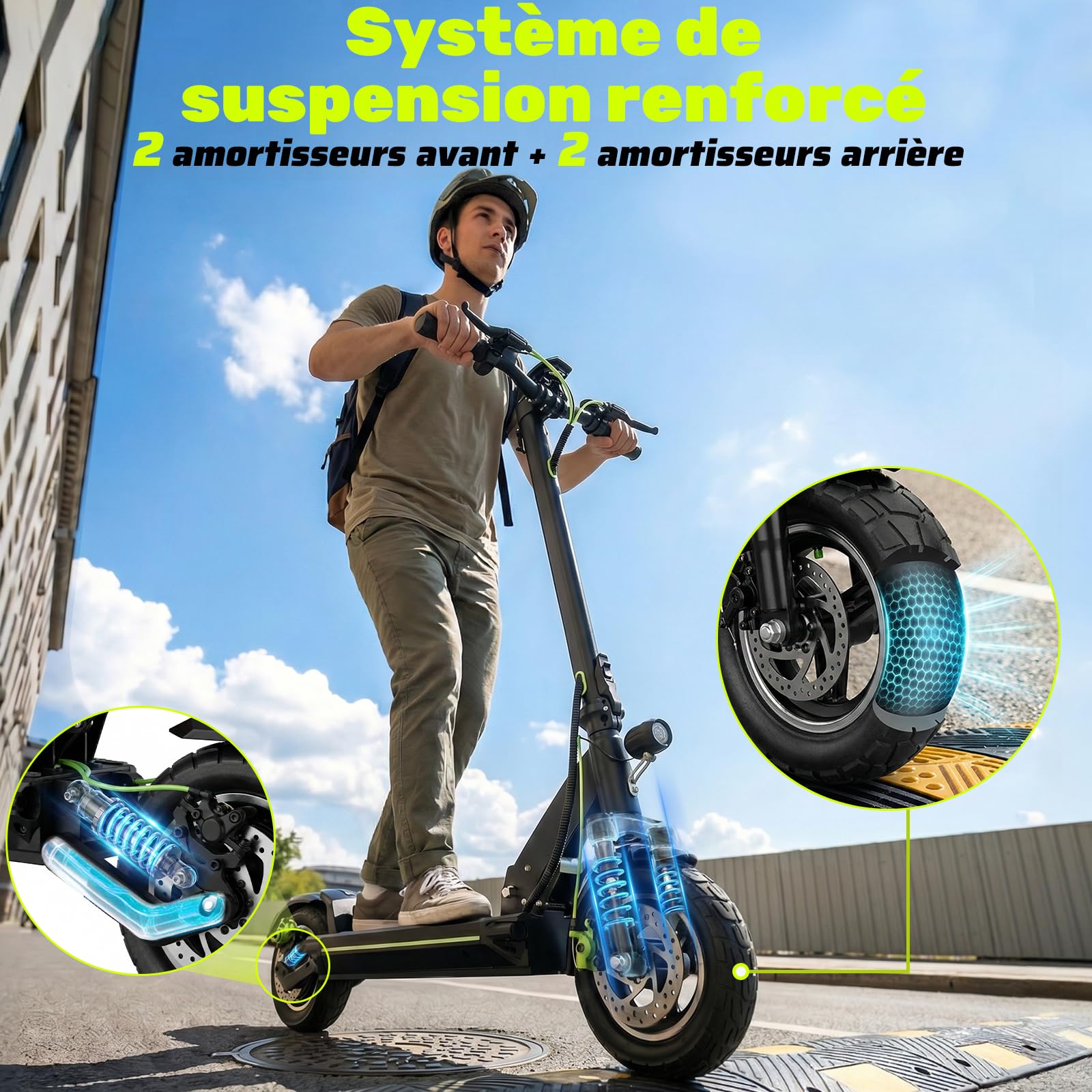 Trottinette Électrique Adulte Puissante Tout-terrain, Moteur 2000W Autonomie jusqu’à 80 km, Batterie 48V (13Ah / 18,2Ah / 20,8Ah), Double Suspension, Antivol, Trotinette Electrique Adulte Ultra Legere