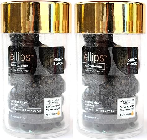Amazon Ellips エリプス ヘアビタミン ブラック ボトル 50粒入 2 個セット Bali バリコスメ エリップス お土産 美容 海外セレブにも 大人気 ヘアケア モロッカンオイル アルガンオイル 配合 洗い流さない ヘアートリートメント 並行輸入品 Ellips ヘア