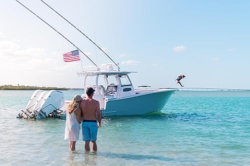 Miniatura 4 de Soporte de caña de barco de 36 pulgadas de alta calidad con soportes de bandera giratorios, duradero y fácil de almacenar, soporte de barra de