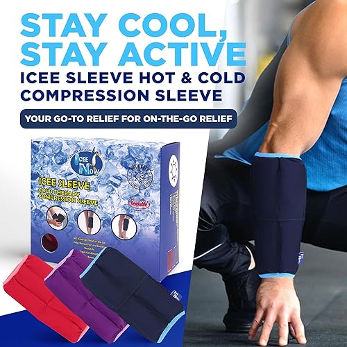 Miniatura 7 de IceeNOW - Manga de hielo, envoltura de hielo para rodilla, manga de compresión de férula de espinilla, paquete de hielo para bíceps y pantorrillas,