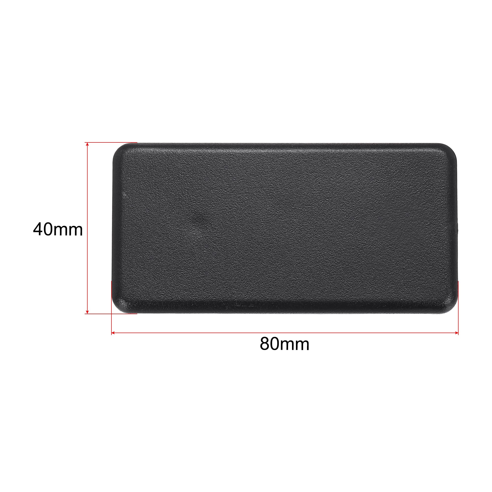 QUARKZMAN Standard Kunststoff Rechteck Aluminium Extrusions Endkappe Schwarz 40x80mm 12 Stück