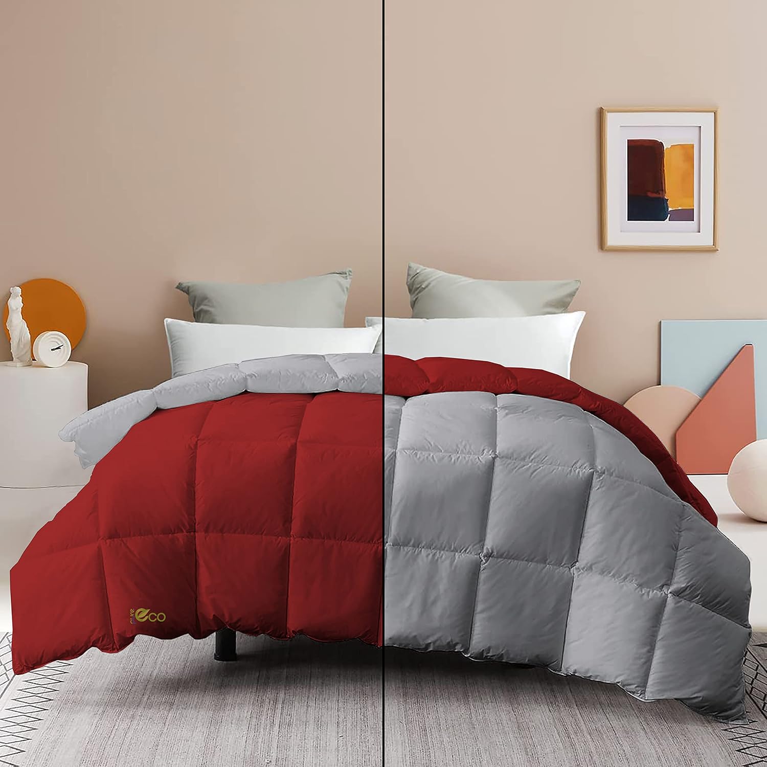 Pure Eco 400 GSM Reversible Comforter Double Bed Heavy Winter Blanket