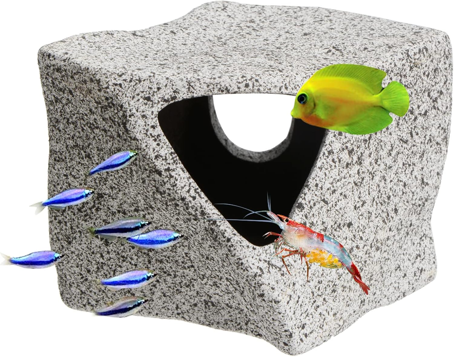 Saim Aquarium Stone Hideaway Decoration, Ceramic Fish Tank