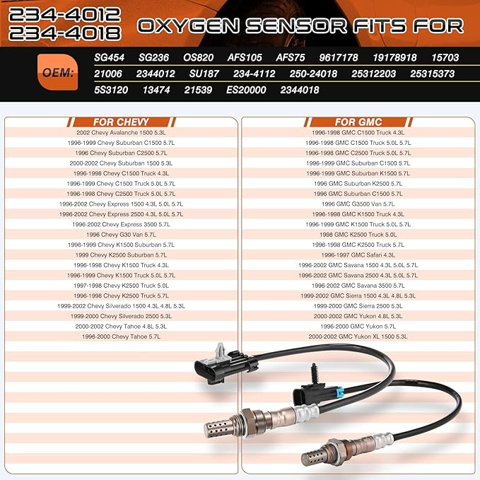 Sensor de Oxígeno ACAUTO 234-4012 234-4018 4 Pack para Chevy GMC Cadillac miniatura 2