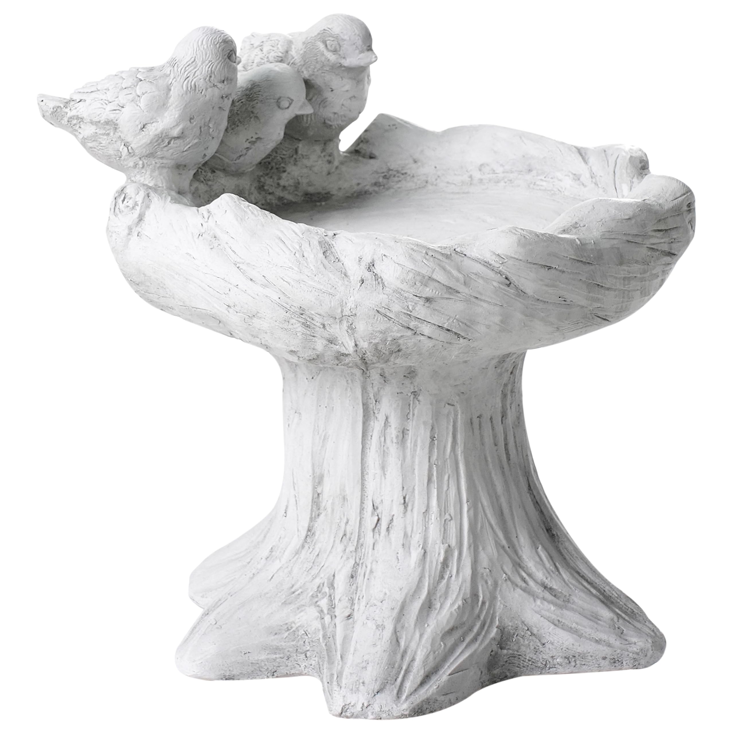 Beliani Bebedero para pájaros de jardín para exterior pileta mgo decorativo gris Jezza