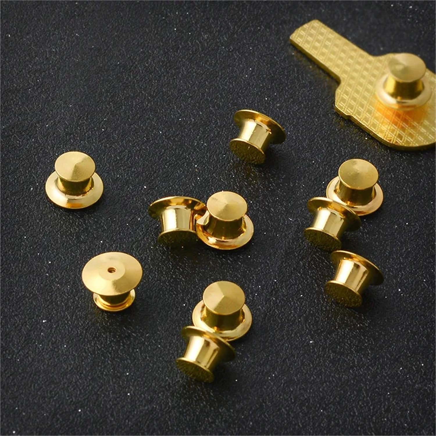 100pcs Locking Pin Backs Metal Brooch Clasp Safety Pin Caps for DIY Jewelry Making