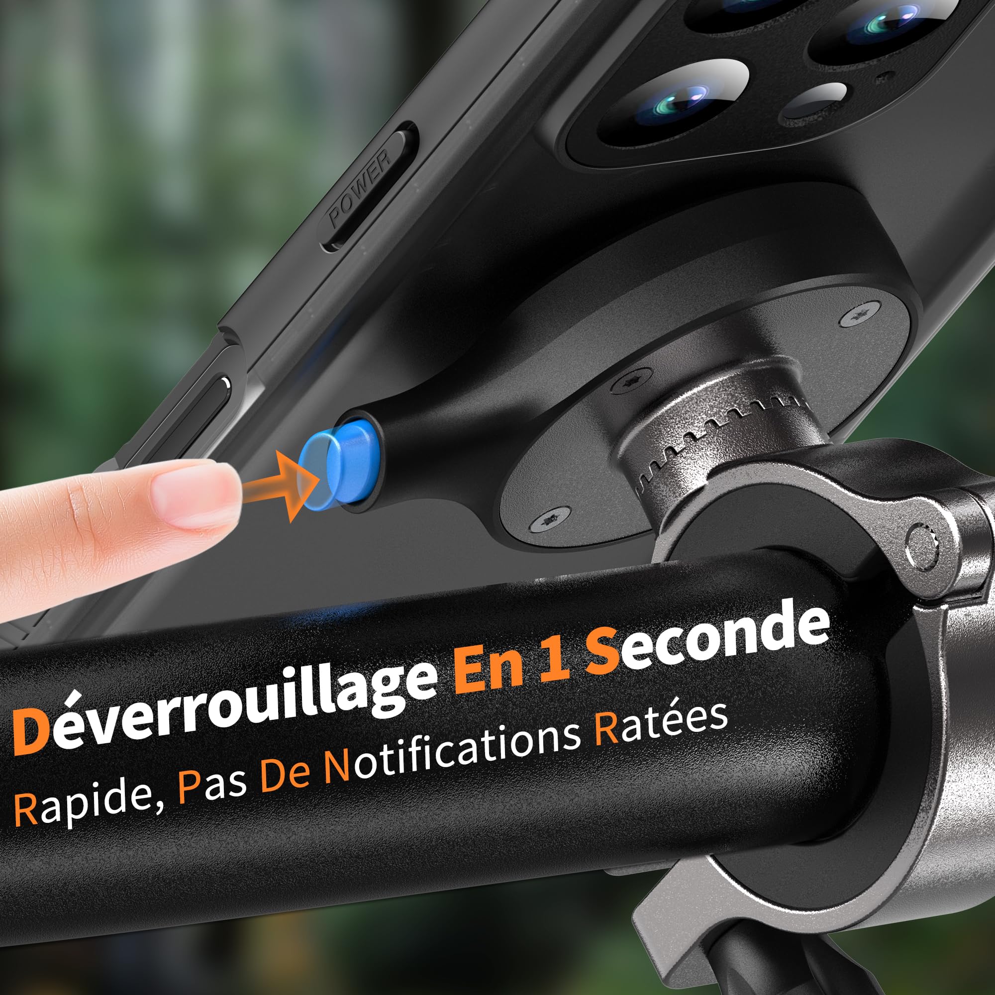 Cozycase 1s 1 Clic Etanche Support Telephone Velo pour iPhone 13 Pro Max
