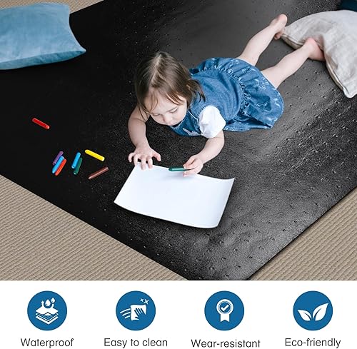 Miniatura 32 de Tapete para silla para alfombra, 36 x 48 pulgadas, tapete para silla de escritorio para suelos alfombrados, tapete de vinilo de oficina Transparente