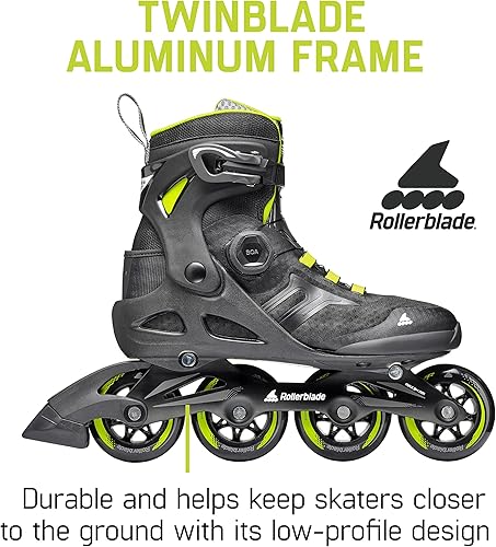 Miniatura 6 de Rollerblade Macroblade 84 BOA, Patines en línea de fitness para adultos, negro y lima, patines en línea de rendimiento