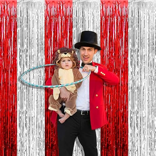 Miniatura 9 de Paquete de 4 cortinas de flecos de papel de aluminio dorado de 3.3 pies x 6.6 pies, cortinas de oropel metálico, cortinas de fondo para cabina de