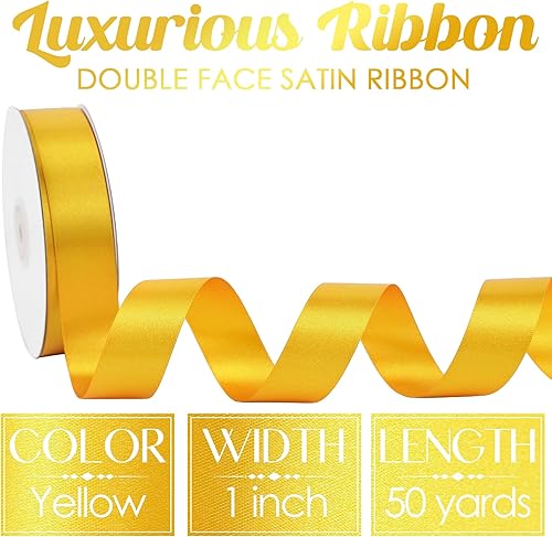 Vista 149 de MEEDEE Orange Satin Ribbon - 1.5 inch Double Faced Satin Ribbon, 50 Yards - Neon Tangerine - For Christmas, Thanksgiving, Halloween, Weddings